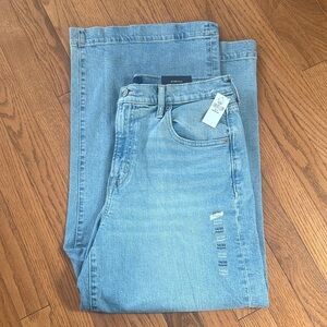 GAP Denim High Rise Wide-Leg Crop Jeans - Light Blue